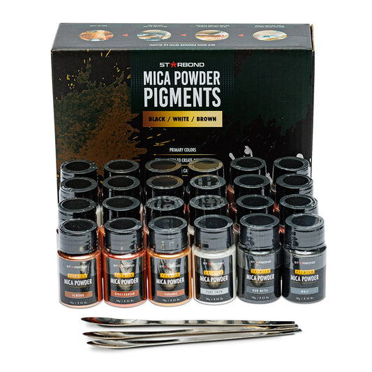 Starbond Mica Powder Pigment Black White Brown (BWB) Sett