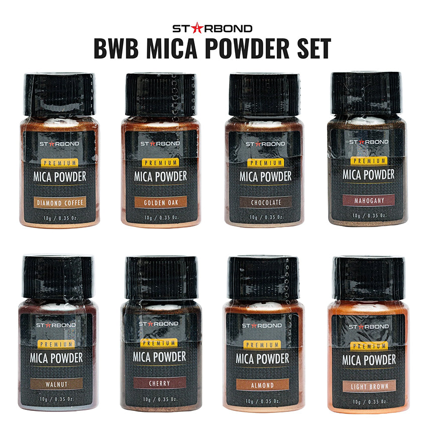 Starbond Mica Powder Pigment Black White Brown (BWB) Sett