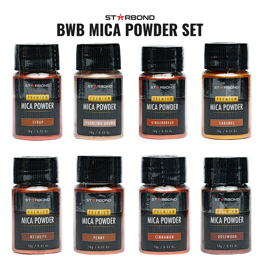 Starbond Mica Powder Pigment Black White Brown (BWB) Sett