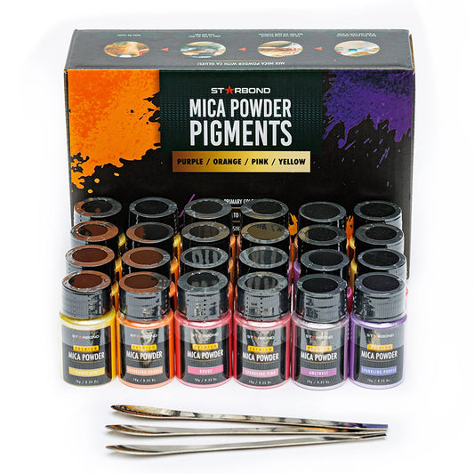 Starbond Mica Powder Pigment Purple Orange Pink Yellow (POPY) Sett