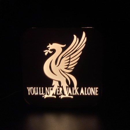 Lampe med Liverpool fc motiv.